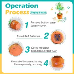 kobbet Dancing Cactus Toys For Voice Recording Repeats Toy Light & Sound Funny Play Toy image 3