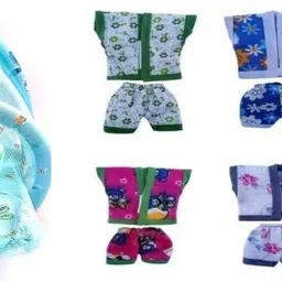 6 Cotten Night Suit with 1 Mosquito net Bed for Ladoo Gopal ji, Size no-0,1,2 Dress-image-68