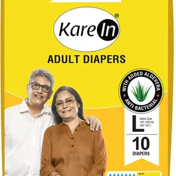 Overnight Adult Diapers, Large, Waist Size 101-139 Cm (40"-55"), Tape Style, High Absorbency, Odour Free,With Aloe Vera Lotion, Anti-Bacterial, ADL, Leak Proof, Pack of 1, 10 Count Adult Diapers - L-image-13
