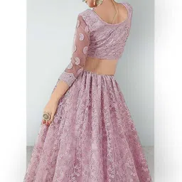 kitvillaa Embroidered Semi Stitched Lehenga Choli image 5