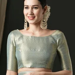 Anouk Ethnic Motifs Woven Design Zari Organza Banarasi Saree image 5