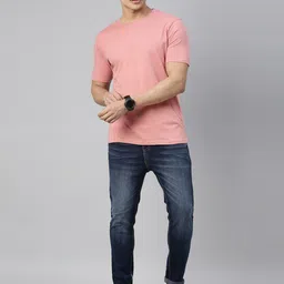 recast Men Pink Regular Fit Pure Cotton T-shirt image 3