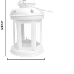 wacky Decorative Hanging Tealight Candle Holder Indoor outdoor Home Decoration for Gifts White Iron Table Lantern image 4