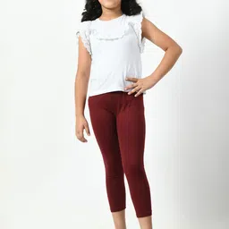 BAESD Girls Pack Of 3 Skinny Fit Cotton Lycra Capris image 4