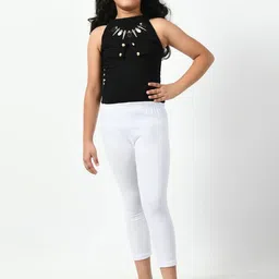 BAESD Girls Pack Of 5 Skinny Fit Cotton Lycra Capris image 4