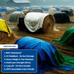 double kissan 36FTX18FT-80-T Tent - For Suitable For: Household Storage, Balcony Shade, 2-Wheeler Cover, Rain Protection image 2