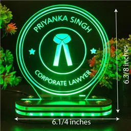 kosgai Customized Thank You Gift For Lawyer Advocate 3D LED Multicolor Name Plate Table Lamp image 4