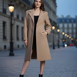 lime n lemon Tweed Solid Coat For Women image 3