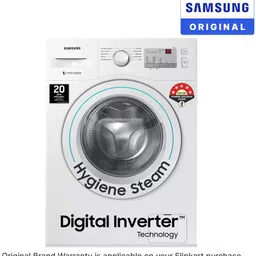 samsung 6 kg Inverter 5 Star Hygiene Steam Fully Automatic Front Load with In-built Heater White image 2