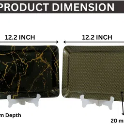 globenox Serving Tray Rectangle Melamine Easy-to-Clean Platter Tray image 2