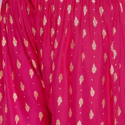 CLORA CREATION PLUS Women Gold-Toned Ethnic Motifs Printed Palazzos image 3