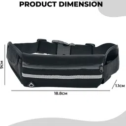 KRAPTICK Running Waist Belt with 3 Pockets | Adjustable, Waterproof & Sweatproof Jogging Belt | Sports Waist Pouch for Phone, Keys & Money image 3