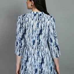 meesan Casual Regular Sleeves Tie & Dye Women Blue Top image 5