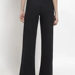 femea Women Solid Black Track Pants image 2