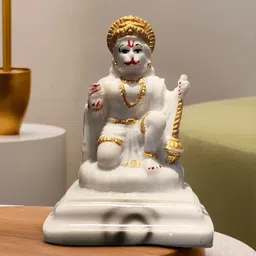 sankalan creations Sitting Hanuman Decorative Showpiece - 9 cm image 1