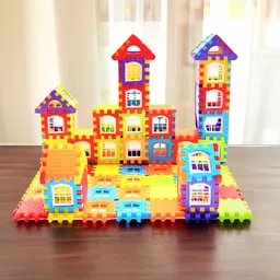 vworld Multi Colored 150 Pcs Happy Home House Building Blocks Attractive Windows toys-picture-20