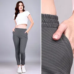 leewan Women Self Design Grey Track Pants image 5