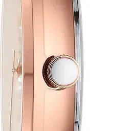 alix Eyechatchy White round diamond dial with silver-rosegold strap Analog Watch - For Women Roman numerals design dial 2533 image 4