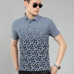 WE PERFECT Men Printed Polo Cotton Regular Fit T-Shirt image 3