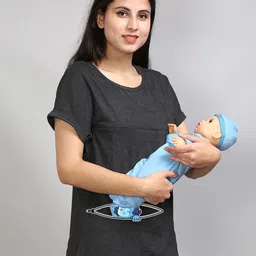 SillyBoom Graphic Printed Extended Sleeves Cotton Lycra Maternity T-shirt image 4