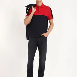 Tommy Hilfiger Men Colourblocked Polo Collar Cotton T-shirt image 5