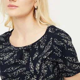 max Abstract Printed Round Neck Cotton T-shirt image 5