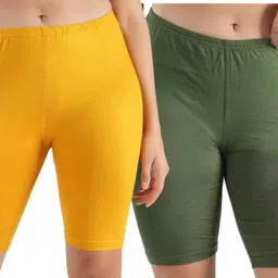 jasora Pack of 2 Solid Women Multicolor Cycling Shorts-picture-36