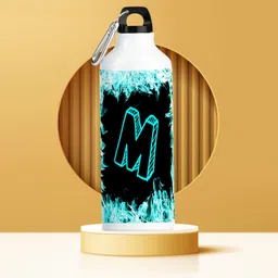 printingzone Alphabet Letter M Bottle Printed M Letter Sipper Hindi World (AS-10) 600 ml Water Bottle-picture-19