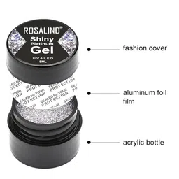 ROSALIND Shiny Platinum UV & LED Hybrid Varnishes Gel Nail Polish - Shade A390 image 5