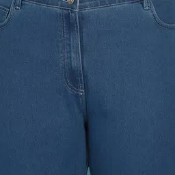 theRebelinme Plus Size Women Smart Straight Fit High-Rise Denim Trouser image 4