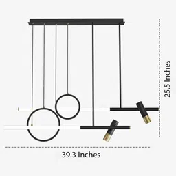 Epicentre Black LED Smart Voice Assist Chandelier by Smartway Lighting image 3