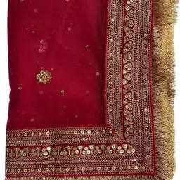 misthh Net Embroidered Pink Women Dupatta-picture-15