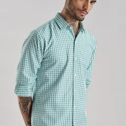 aarna enterprise Men Regular Fit Self Design Spread Collar Casual Shirt image 4