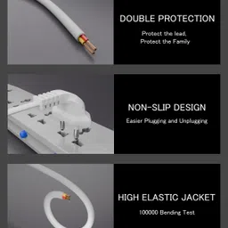 Fedus Power Cord 1.2 m M 2-pin L-Shape Universal Replacement AC Power Cord Cable Wire for LED TV, Printer image 3