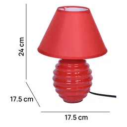 TAYHAA Red Textured Ceramic Classic Table Lamp image 2