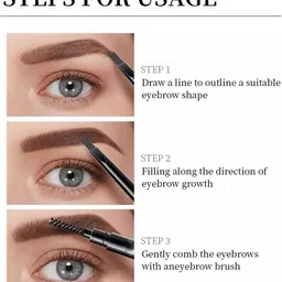 ashyra 24hrs Long Lasting Smudge proof Eyebrow Pencil and Eyebrow Brush (Pack of 2) image 2