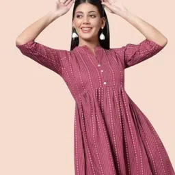 suhani fashion Women A-line Maroon Below Knee Dress image 3