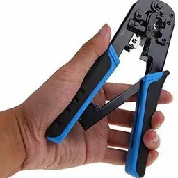 jihaan Dual Modular Network Cable Cutting Stripping Crimper, Wire Stripper RJ45, RJ12 RJ11 8P/6P/4P /CAT5/CAT5e/CAT6/CAT6A All in One Black and Blue Manual Crimper-picture-15