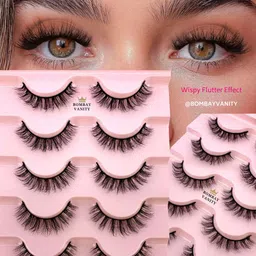 bombay vanity Eyelash Eye Makeup Long Natural 5 Pair Reusable Eyelashes image 5
