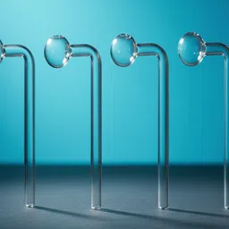 wishingbell natural 6 inch Bend Glass Oil Burner Pipe Transparent (Pack of 4) Borosilicate Glass Inside Fitting Hookah Mouth Tip-picture-23