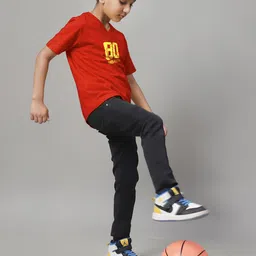 Friskers Boys Typography Printed Slim Fit Pure Cotton T-Shirt image 4