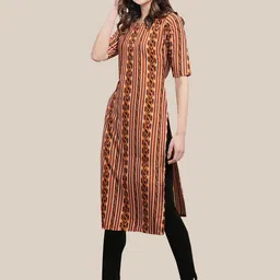 7Threads Women Pack Of 6 Printed Crepe Kurta image 3