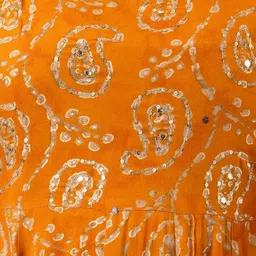 Kesarya Women Yellow & Gold-Toned Paisley Printed Kurta with Trouser & Dupatta Set image 4