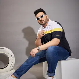 bigbanana Men Plus Size Blue Comfort Low-Rise Heavy Fade Stretchable Jeans image 5