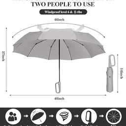 tazomi UV protection outside down design 3-fold Automatic Open Travel Umbrella image 4