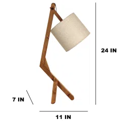 symplify Emphasis Wooden Table Lamp with Jute Shade & Brown Base image 5