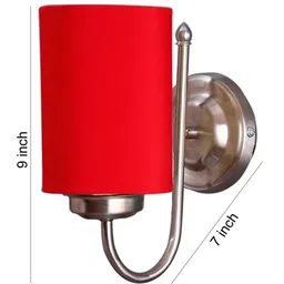 Devansh Red Cotton Wall Mounted Lamp With Steel Base image 5