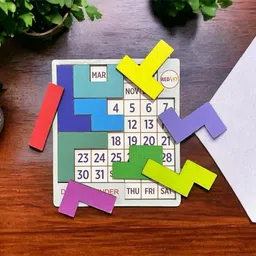 redsky Drift Daily Calendar Puzzle A-Puzzle-A-Day Wooden Challenging Tetris Tangram image 3