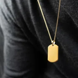 WATCHSTAR Kids Gold-Plated Stainless Steel Square Pendants with Chains image 2