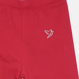 TWIN BIRDS Girls Pack Of 2 Solid Pure Cotton Three Fourth-Length Leggings image 3